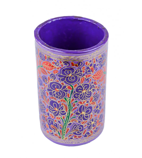 Paper Mache Pen Holder – Round, 4 Inch (Assorted Colours & Design)