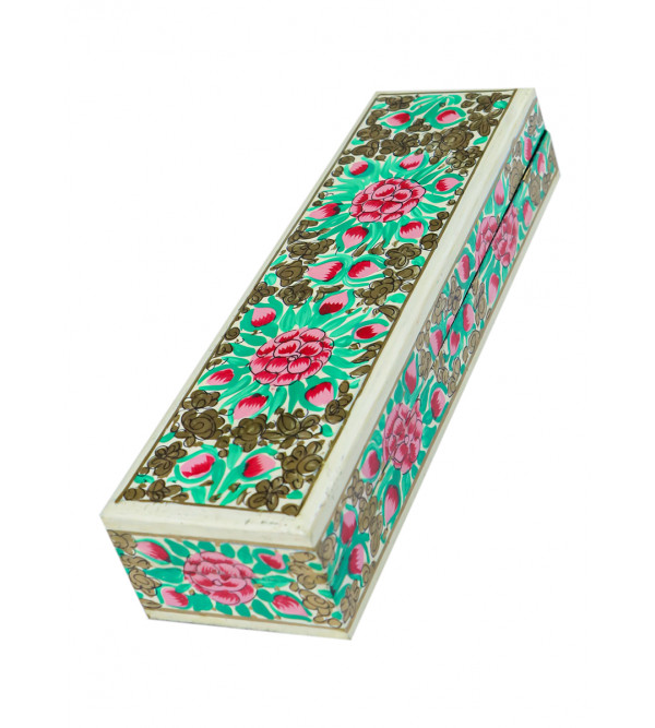 Cottage Kashmir Papier Mache  Pencil Box 8 X2.5 Assorted Desgin & Colour