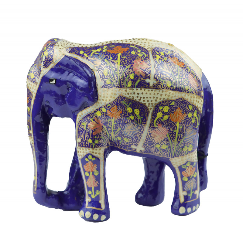 Cottage Kashmir Papier Mache Elephant 6 Inch Assorted Desgin & Colour