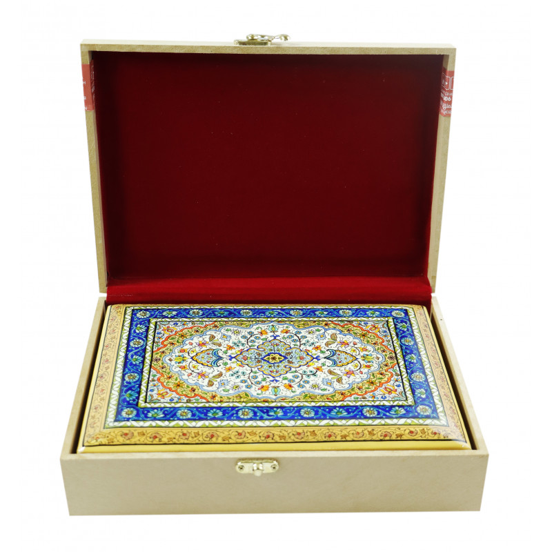 Cottage Kashmir Papaer Mache Flat Box With Fine Work 