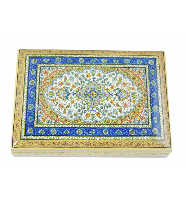 Cottage Kashmir Papaer Mache Flat Box With Fine Work 