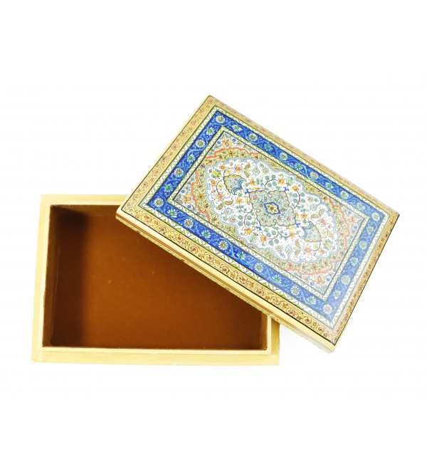 Cottage Kashmir Papaer Mache Flat Box With Fine Work 