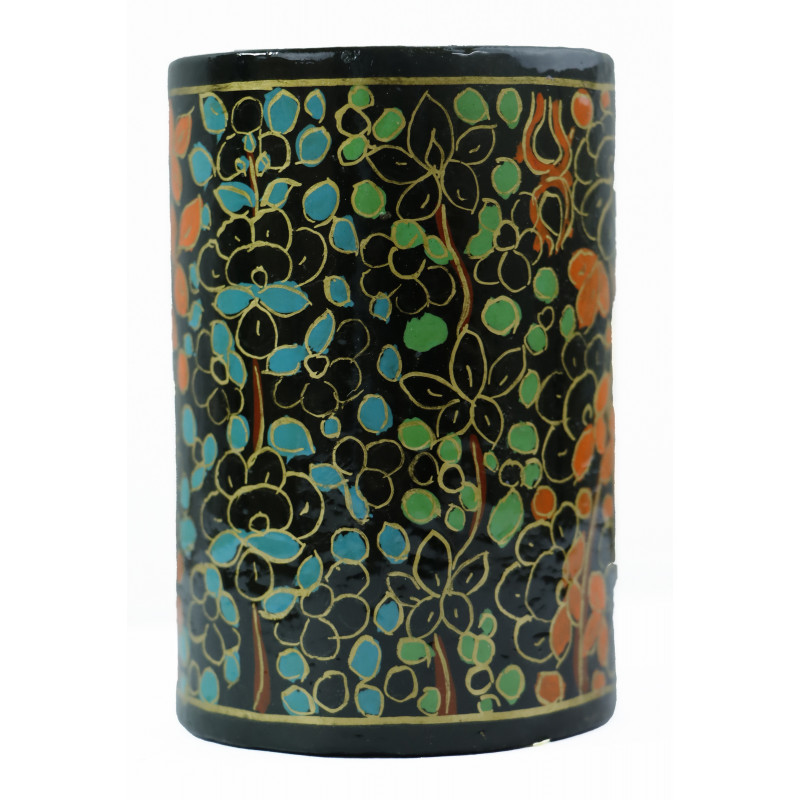 Paper Mache Pen Holder – Round, 4 Inch (Assorted Colours & Design)