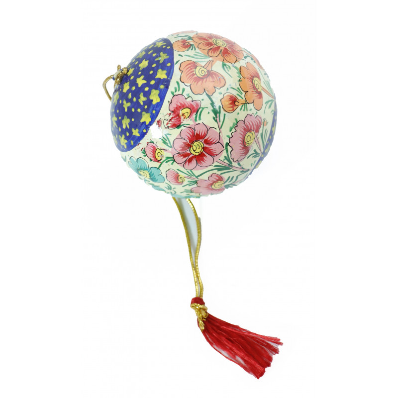 Cottage Kashmir Papier Mache  Ball Hanging 3 Assorted Desgin & Colour