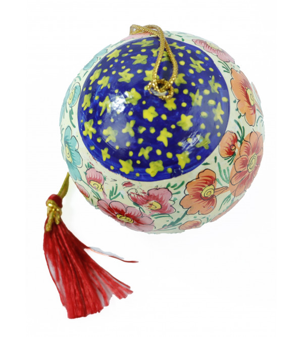 Cottage Kashmir Papier Mache  Ball Hanging 3 Assorted Desgin & Colour