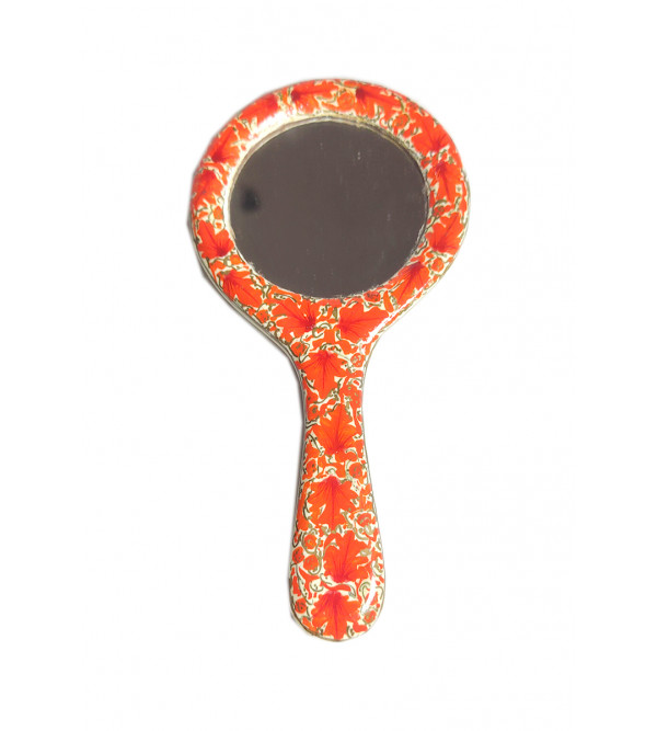 Papier Mache Handcrafted Purse Mirror With Handle