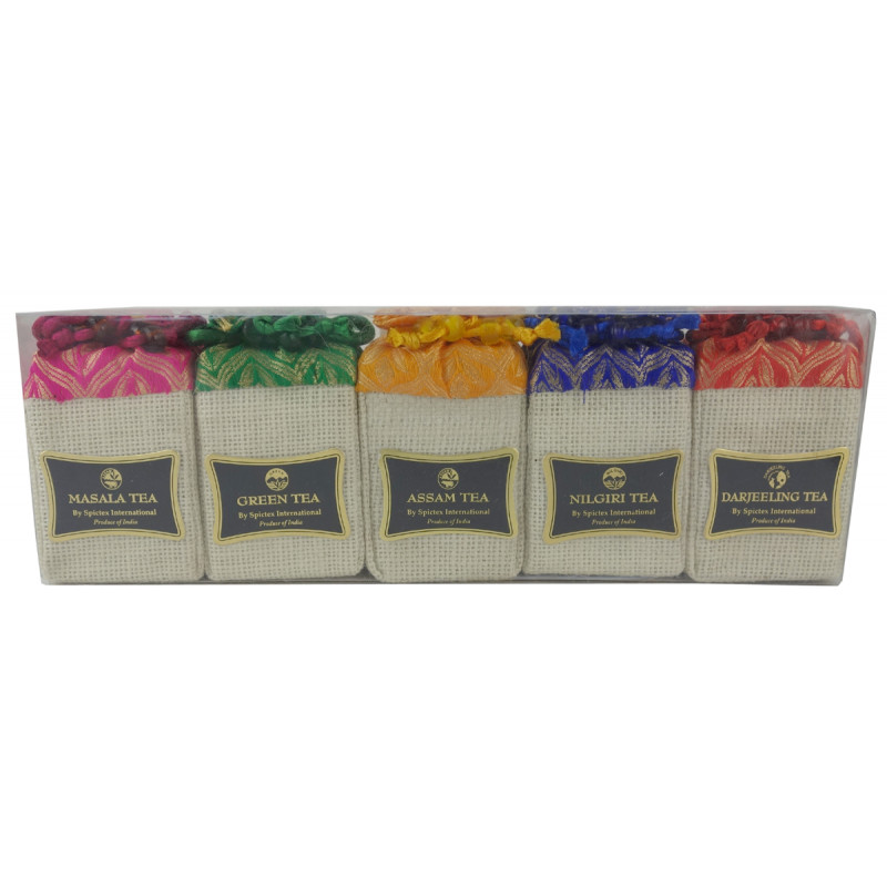 DARJEELING GREEN ASSAM NILGIRI AND MASALA TEA JUTE 5IN1 200 GMS