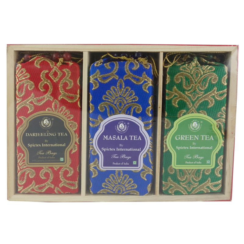 DARJEELING, GREEN AND MASALA TEA 3 IN 1 TRAY TEA BAG 150 GM