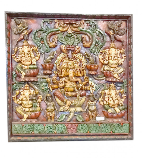 Ganesha Handcrafted In Vaghai Wood Size 36X36 Inches