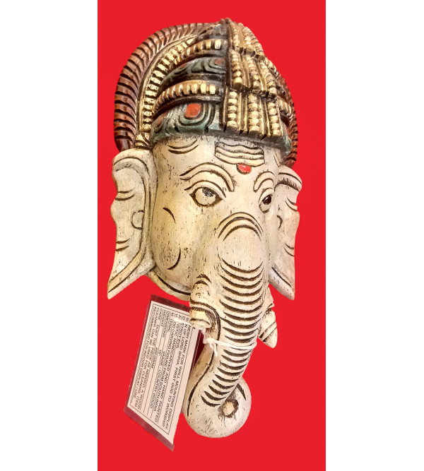 Ganesha Mask Handcrafted In Vaghai Wood 