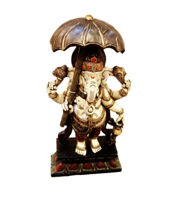 Ganesha Handcrafted In Vaghai Wood Size 37X18X7 Inches
