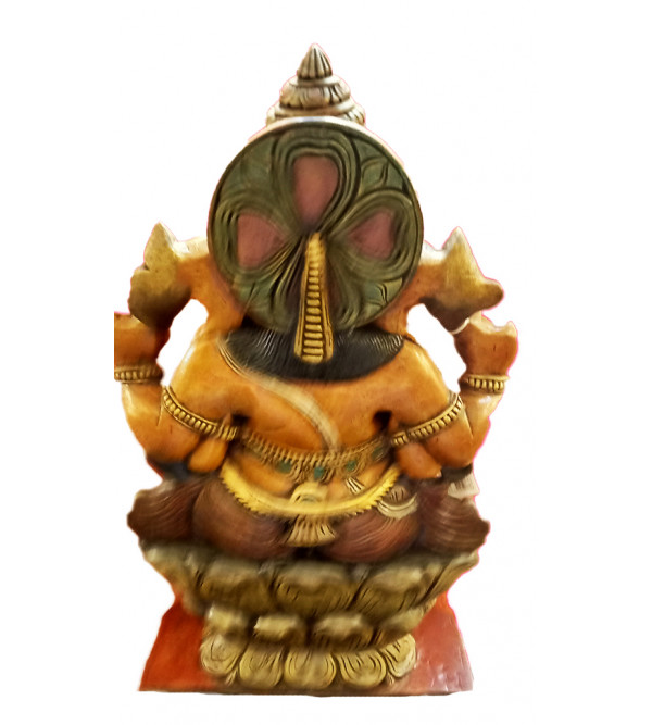 Ganesha Handcrafted In Vaghai Wood Size 37X18X7 Inches