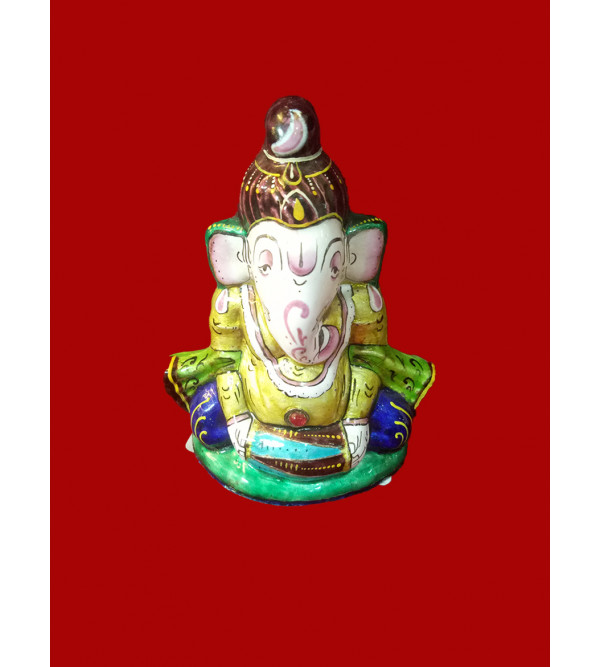 Handcrafted Meenakari Ganeshji With Dholak
