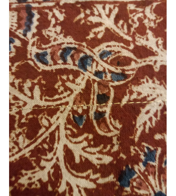 Cotton Kalamkari Hand Block Printed Cushion Cover Size 16x16 Inch