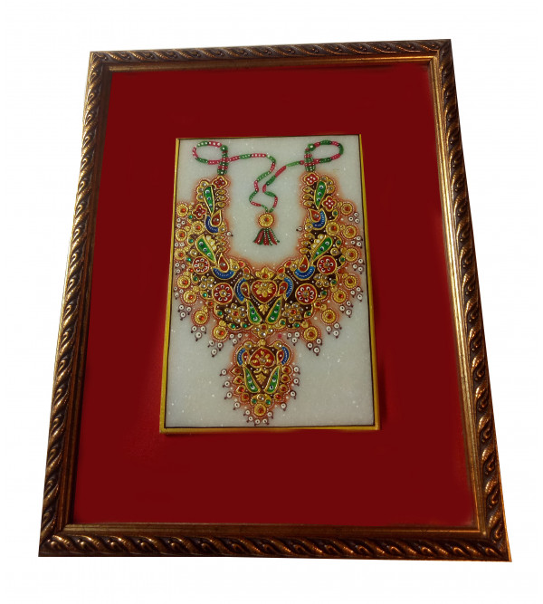 Jewellery painting on marble with pure gold leaf work