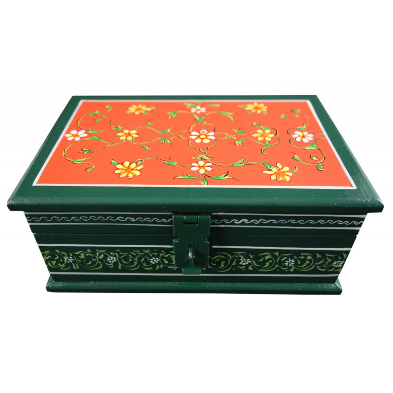Painted BOX JAIPUR STYLE PLY 8x4x2.5 inch