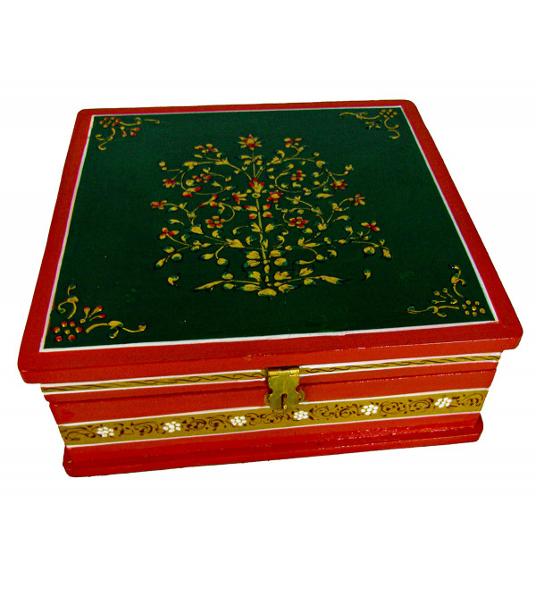 Painted BoxJaipur Style  8 X8 Inch 