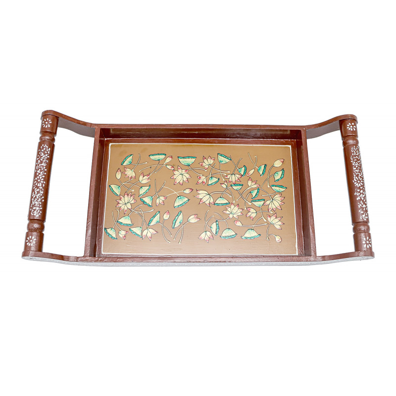 Kishangarh Style Painted Tea Tray 18 X8 Inch