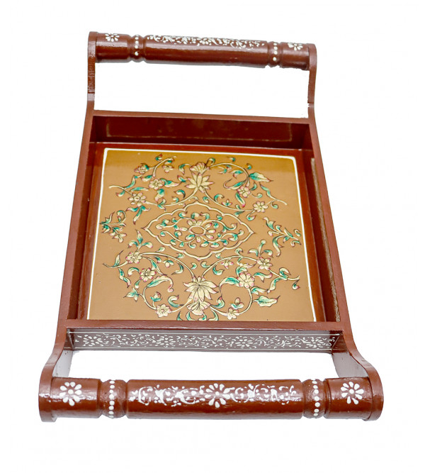 Kishangarh Style Painted Tea Tray 14 X8 Inch