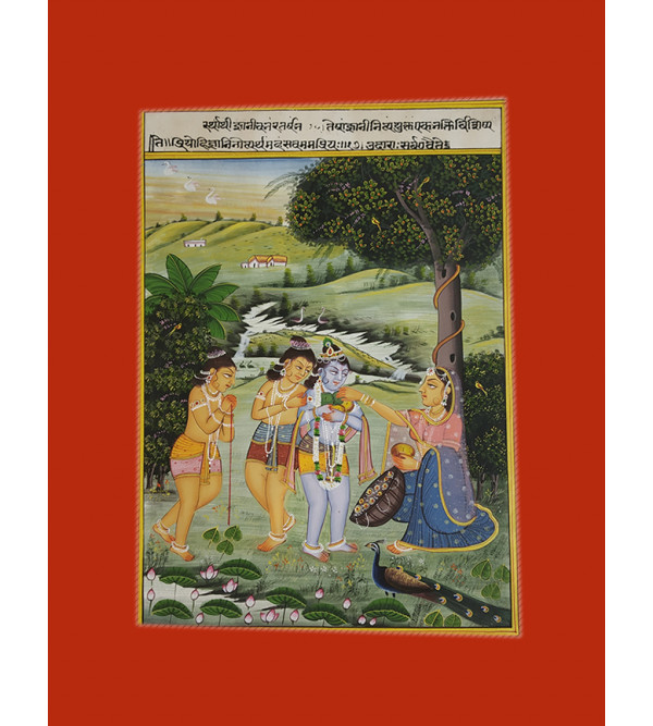 Traditional Krishna Handmade Painting