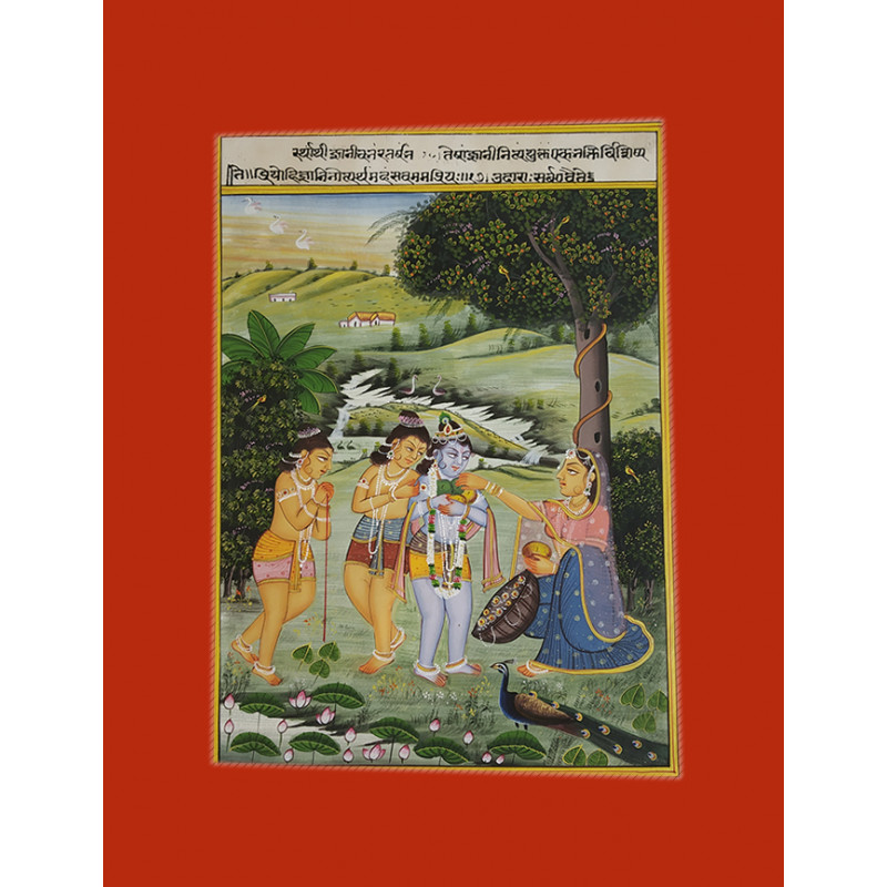 Traditional Krishna Handmade Painting