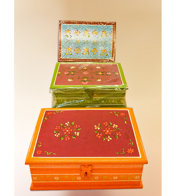 Jaipur Style Hand Painted Box Size 7X2.5 Inches