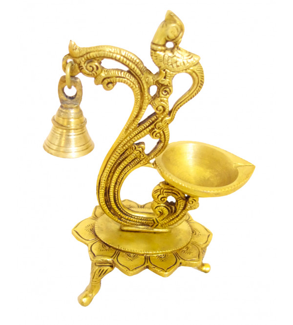Brass Parrot Lamp Stand Bell Fine