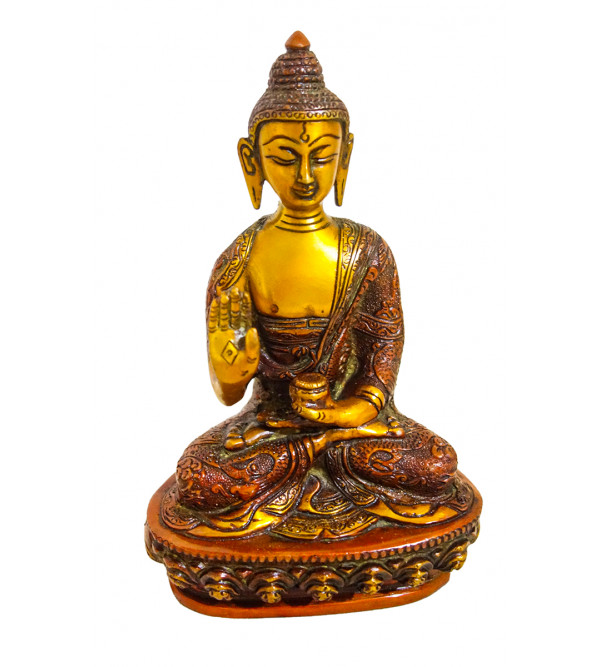 Brass Buddha Sitting 8 Inch Fine
