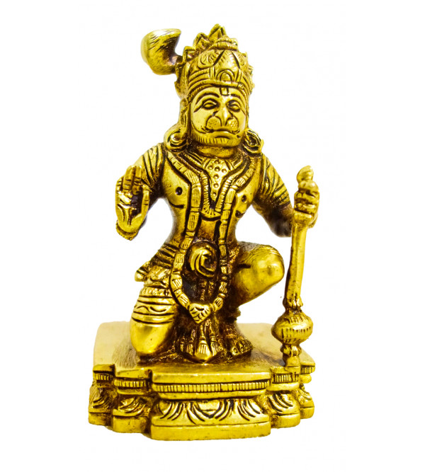 Brass Hanuman Sitting 4 Inch 