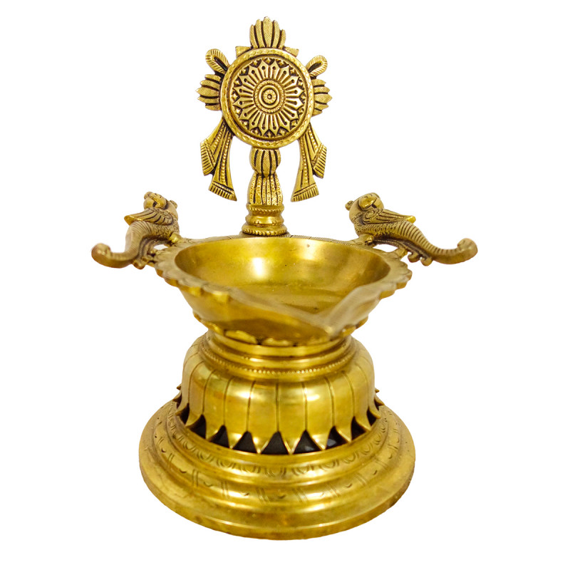 Brass Chakra Deepak Size Big