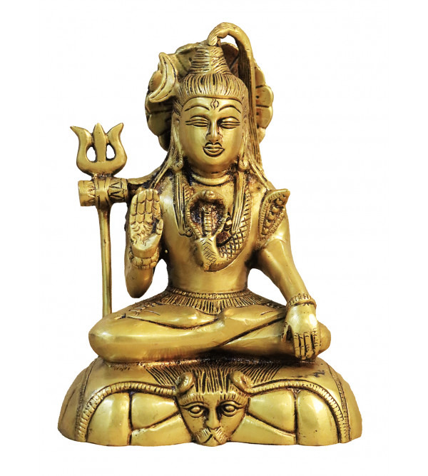 Brass Shiva Sitting 7.5 Inch 