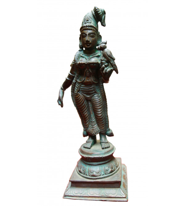 Meenakshi Statue Handcrafted In Bronze Size 9 Inches