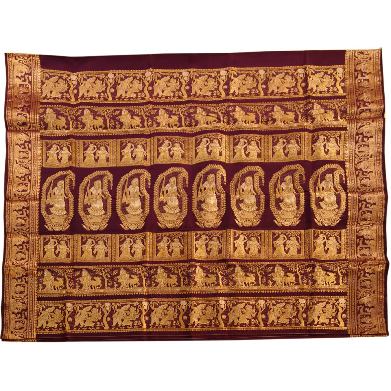 Silk Baluchari Handwoven Saree With Blouse