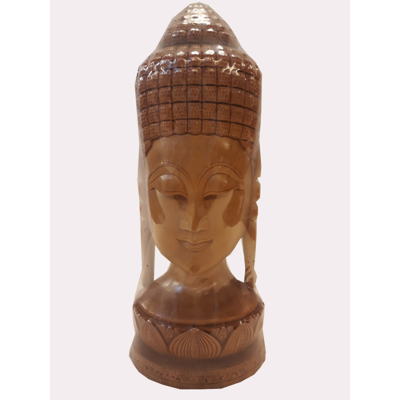 Sandalwood Handcrafted Lord Buddha Head Figure