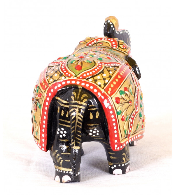 Elephant Embose Painted Kadamb Wood 3 Inch 