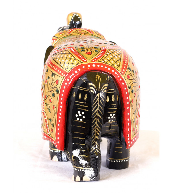 Elephant Embose Painted Kadamb Wood 5 Inch 