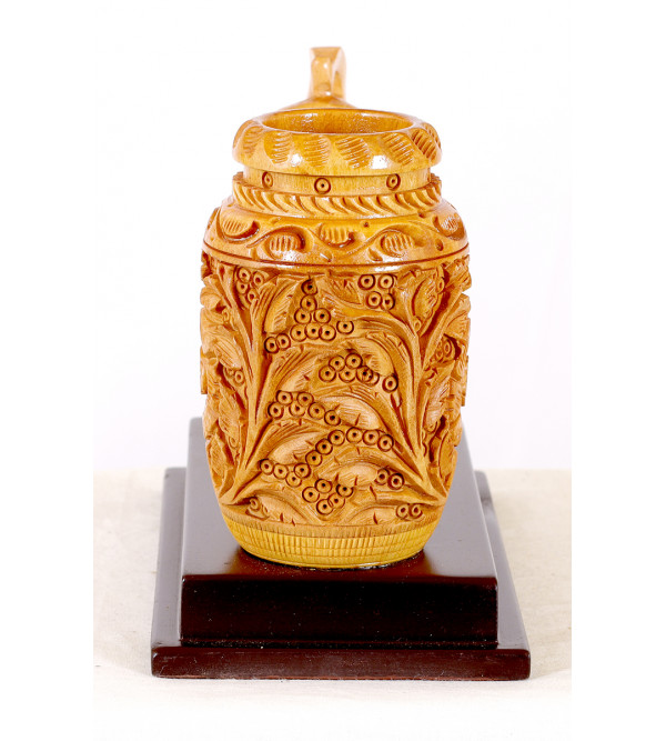 Penstand with Decorative Item Kadamb Wood 4 Inch 