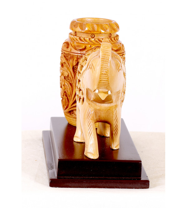 Penstand with Decorative Item Kadamb Wood 4 Inch 