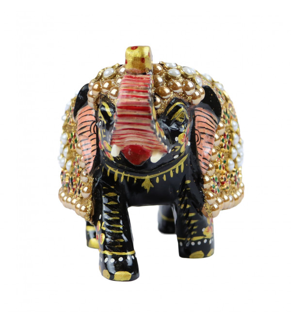 Elephant Embose Painted Kadamb Wood 3 Inch 