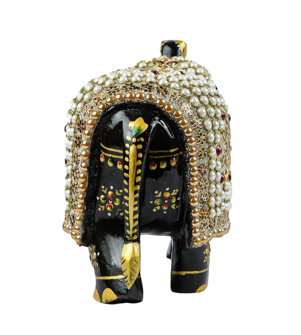 Elephant Embose Painted Kadamb Wood 6 Inch 