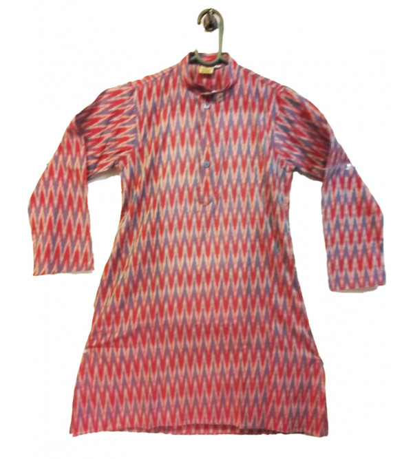 Cotton Ikat Kurta Pajama Set Size 6 to 8 Yr