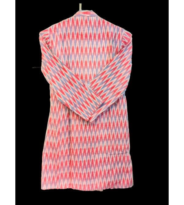 Cotton Ikat Kurta Pajama Set Size 6 to 8 Yr