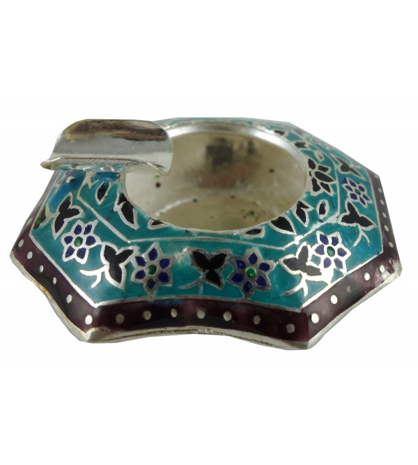 Handcrafted Silver Meenakari Ashtray Size 2x2.5 Inch