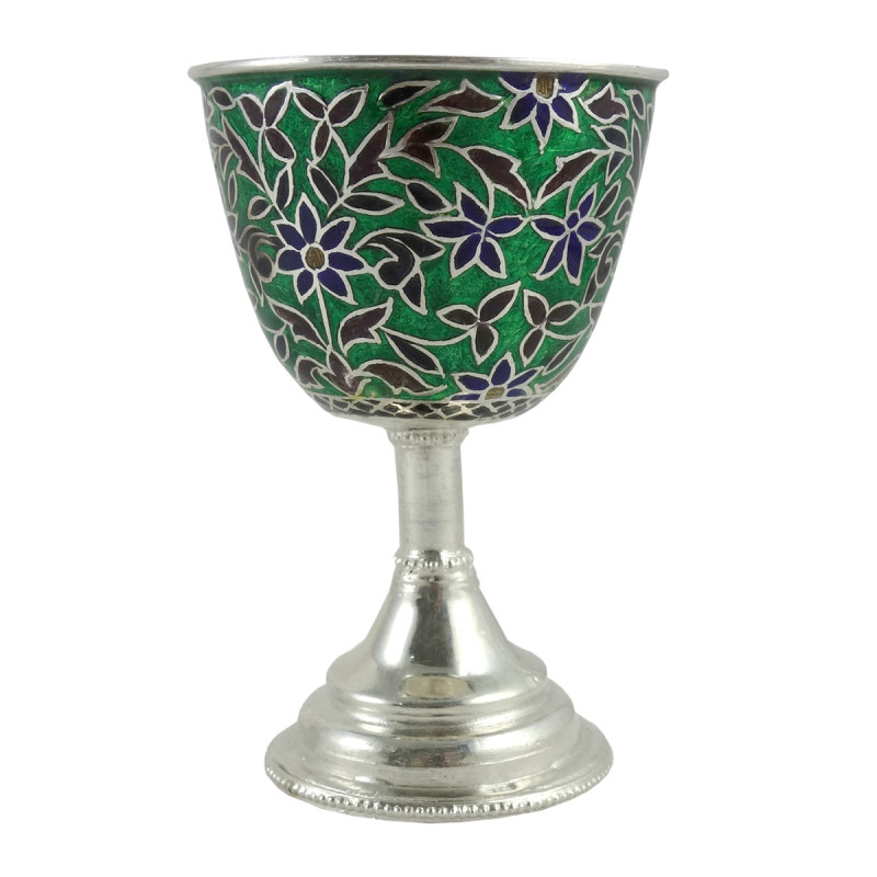 Handcrafted Silver Meenakari Cup