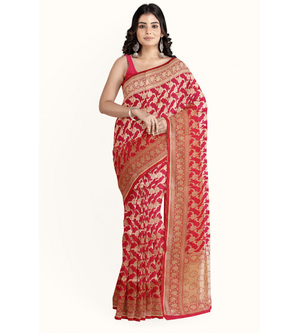 Banarasi Silk Saree Resham Zari Buti 