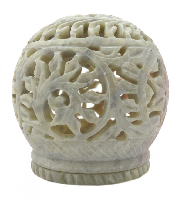 Handicraft Soft Stone Ball Shape T Light  3.5 Inch  