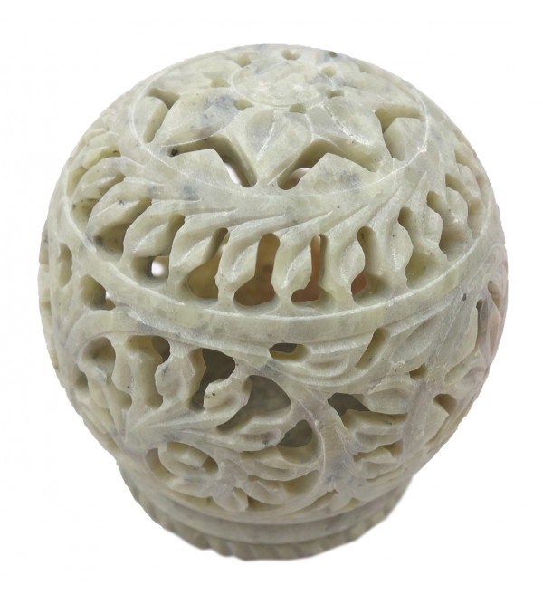 Handicraft Soft Stone Ball Shape T Light  3.5 Inch  