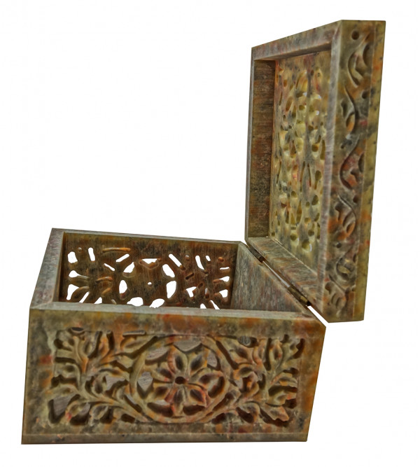 Handicraft Soft Stone Box 4x4x2.5 Inch 