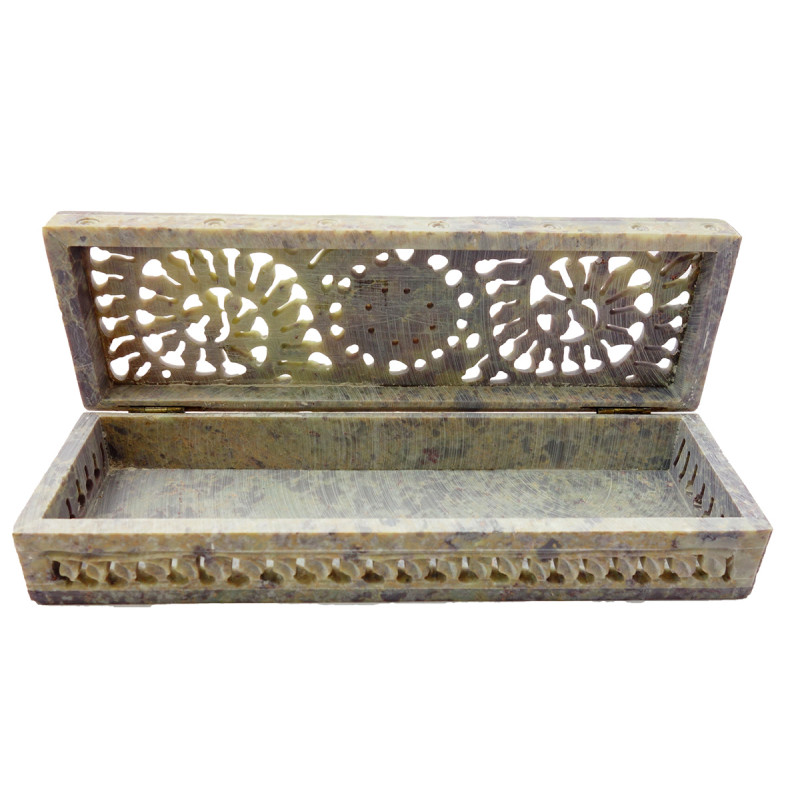 Handicraft Soft Stone Box 8x2.5 Inch 