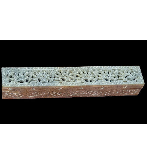 Soap Stone Jali Carved Box Size 10x2 Inch